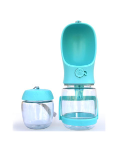 Botella de Agua para Perros Frxat 12oz (350ml) Azul con Snack