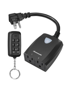 Enchufe Remoto Inalámbrico Dewenwils 2 Salidas 15A 30.48m