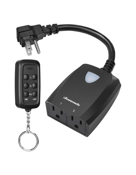 Enchufe Remoto Inalámbrico Dewenwils 2 Salidas 15A 30.48m