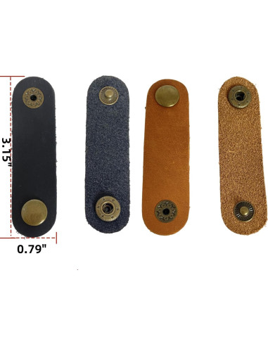 Organizador de Cables SIEVEN 10 Pcs Cuero Negro y Marrón