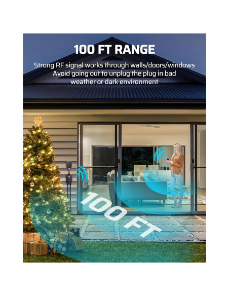 Enchufe Remoto Inalámbrico Dewenwils 2 Salidas 15A 30.48m