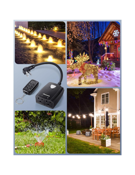 Enchufe Remoto Inalámbrico Dewenwils 2 Salidas 15A 30.48m