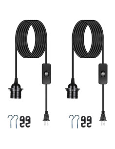 Cordón de Luz Colgante Zarnicy 4.88m E26/E27 Negro 2 Paquete