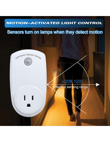 Enchufes con Sensor de Movimiento Macarrie 4 Piezas 120 Grados