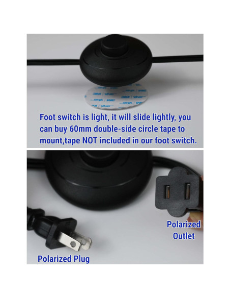 Interruptor de Pie Coolneon 1.8m On/Off para Lámparas