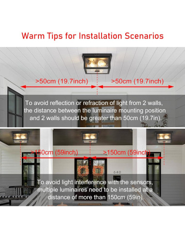 Luz de Techo Exterior Tarentlight con Sensor de Movimiento 2 Luces
