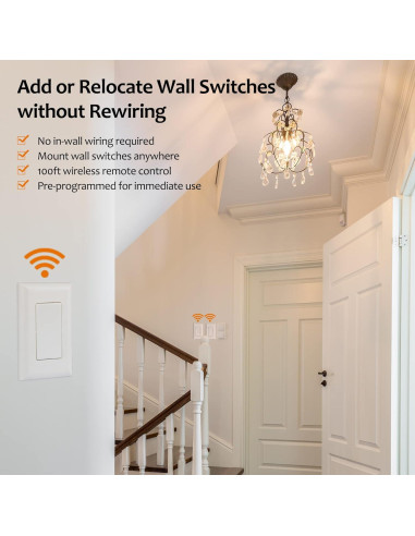 Kit Interruptor Inalámbrico Suraielec 15A 3 Vías Control Remoto