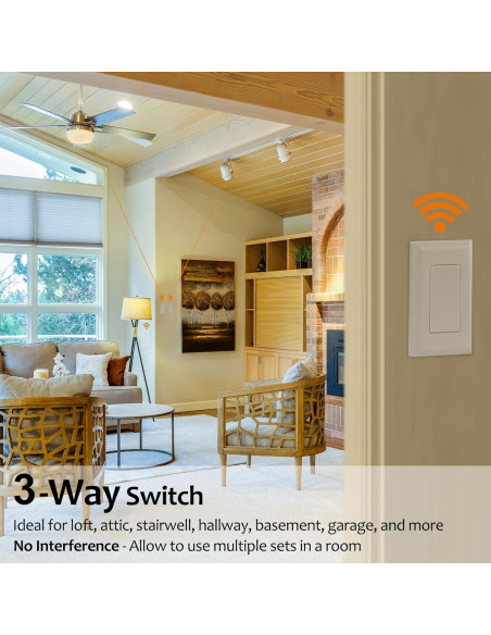 Kit Interruptor Inalámbrico Suraielec 15A 3 Vías Control Remoto