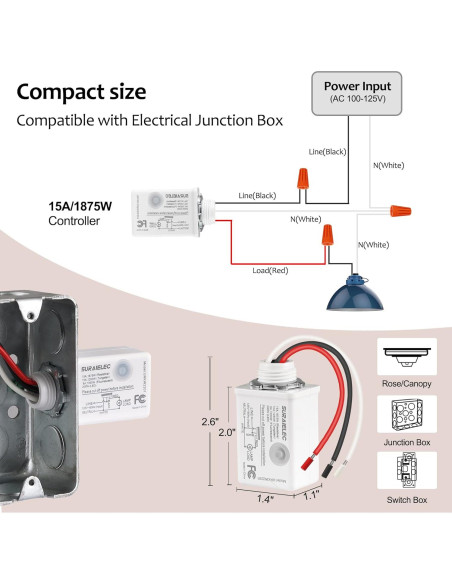 Kit Interruptor Inalámbrico Suraielec 15A 3 Vías Control Remoto