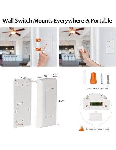 Kit Interruptor Inalámbrico Suraielec 15A 3 Vías Control Remoto