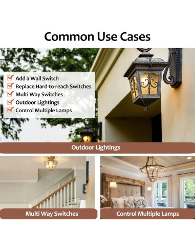 Kit Interruptor Inalámbrico Suraielec 15A 3 Vías Control Remoto