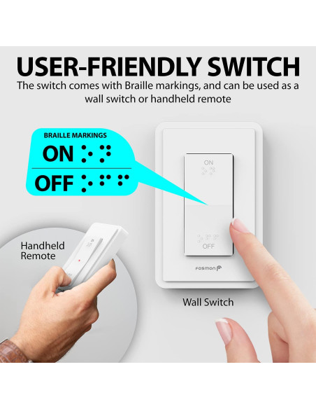Interruptor de Luz Inalámbrico Fosmon C-10780US 15A 1875W