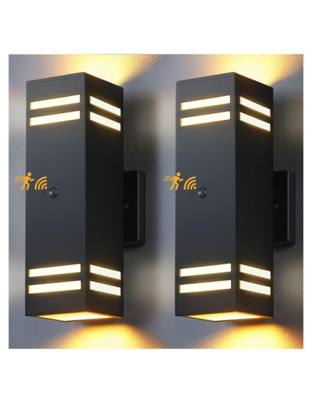 Luces de Pared Exteriores SHIMR con Sensor de Movimiento - 2 Paquete