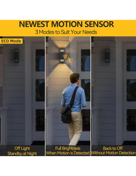 Luces de Pared Exteriores SHIMR con Sensor de Movimiento - 2 Paquete