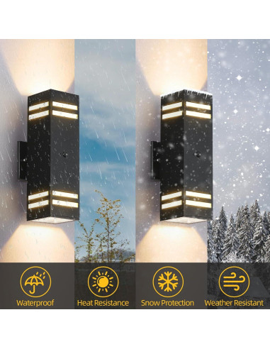 Luces de Pared Exteriores SHIMR con Sensor de Movimiento - 2 Paquete