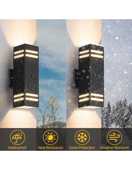 Luces de Pared Exteriores SHIMR con Sensor de Movimiento - 2 Paquete