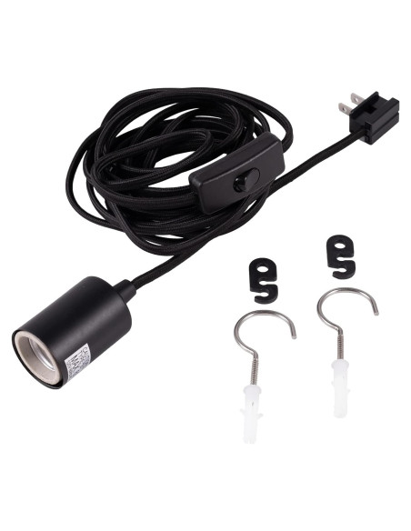 Luz Colgante Enchufable Gruenlich 15 Pies Negro 1-Pack