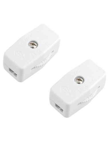 Interruptor de Cable Rotativo Blanco JJHXSM SPT-2 2 Pcs