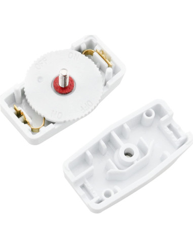 Interruptor de Cable Rotativo Blanco JJHXSM SPT-2 2 Pcs