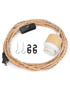 Cuerda de luz colgante Zevnico 4.57m con anillo y enchufe