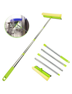 Raspador de Ventanas 2 en 1 Genérico con Polo Extensible 147 cm