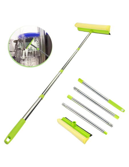 Raspador de Ventanas 2 en 1 Genérico con Polo Extensible 147 cm