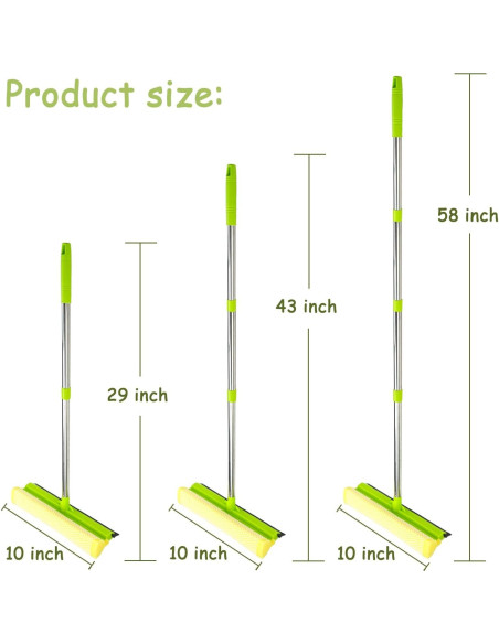 Raspador de Ventanas 2 en 1 Genérico con Polo Extensible 147 cm