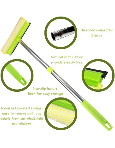 Raspador de Ventanas 2 en 1 Genérico con Polo Extensible 147 cm