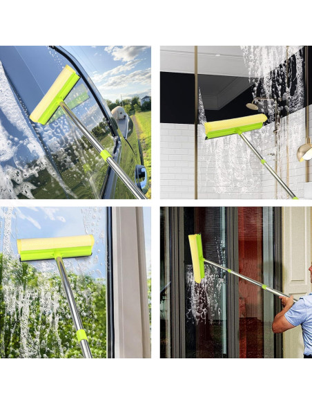 Raspador de Ventanas 2 en 1 Genérico con Polo Extensible 147 cm