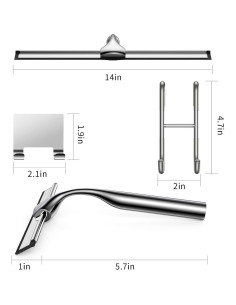 Limpiaparabrisas de Ducha 14" SSTOOHL Acero Inoxidable con Gancho 2