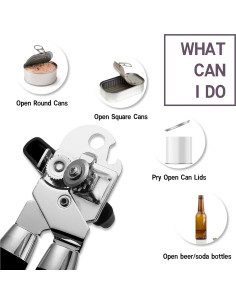 Abrelatas Manual ZKIRON CO1 de Acero Inoxidable Ergonómico 2