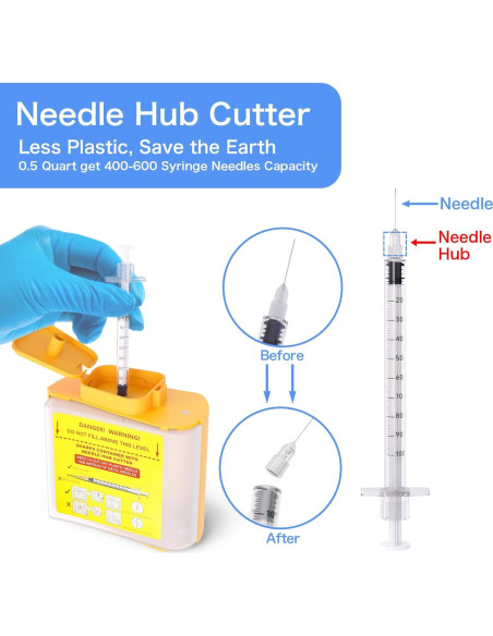 Cortador de Agujas Amonior con Contenedor 500ml Ecológico