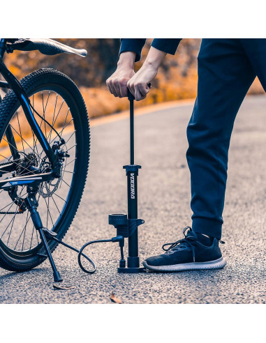 Bomba de Bicicleta VOGORA con Manómetro, Portátil, Doble Válvula