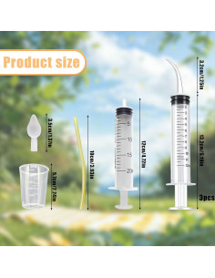 Juego de Jeringas de Alimentación Suxgumoe 12ml 20ml y Taza Medidora 2