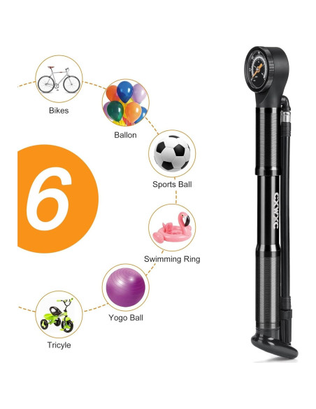 Bomba de Bicicleta Portátil CXWXC Mini con Manómetro 120 PSI
