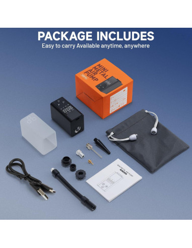 Mini bomba de aire eléctrica AUMENTAR con manómetro 120 PSI