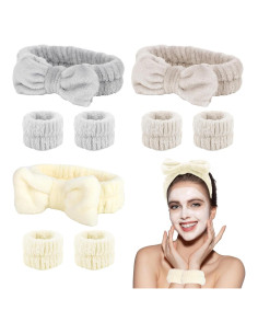 CAVETEE Banda de Spa 9 Pcs - 3 Bandas de Cabeza y 6 Muñequera