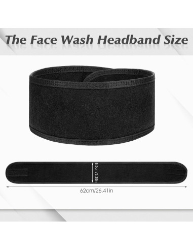 Paquete de 4 bandas de cabeza Obeoby para spa y maquillaje
