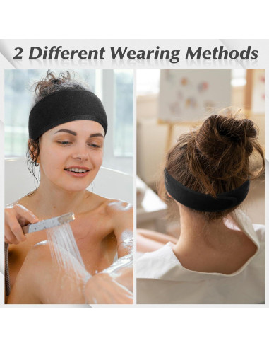 Paquete de 4 bandas de cabeza Obeoby para spa y maquillaje
