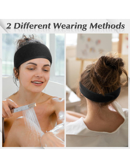 Paquete de 4 bandas de cabeza Obeoby para spa y maquillaje