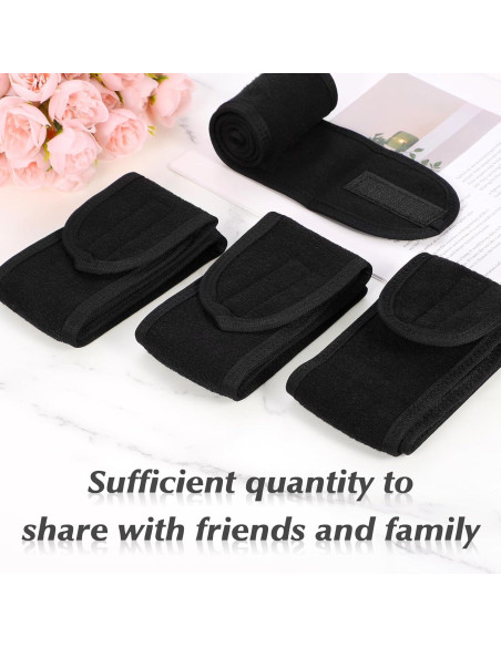 Paquete de 4 bandas de cabeza Obeoby para spa y maquillaje