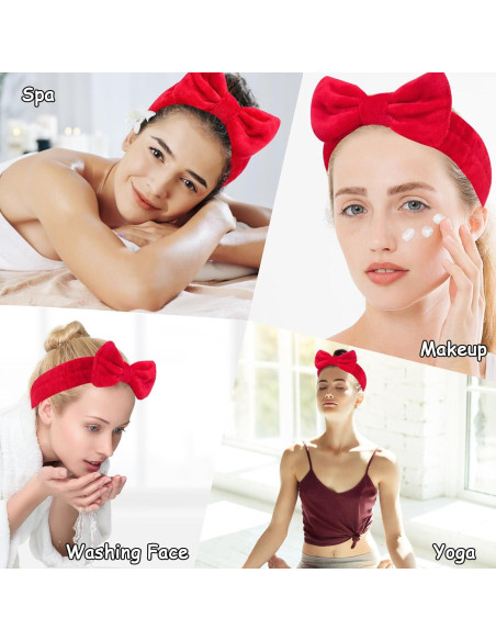 10 Diademas de Maquillaje Rojas Casoty - Suaves y Elásticas