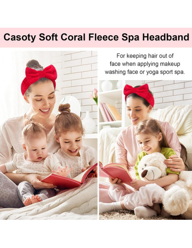 10 Diademas de Maquillaje Rojas Casoty - Suaves y Elásticas