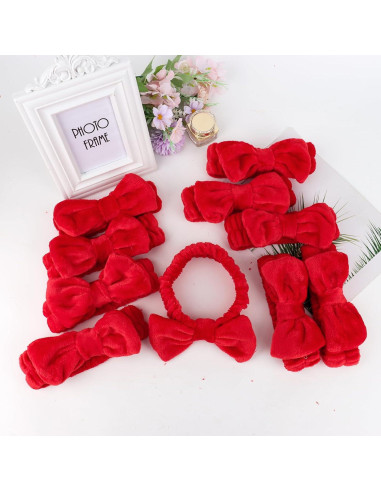 10 Diademas de Maquillaje Rojas Casoty - Suaves y Elásticas