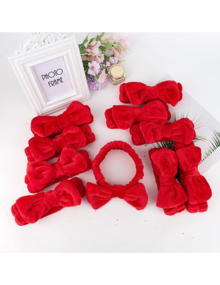 10 Diademas de Maquillaje Rojas Casoty - Suaves y Elásticas