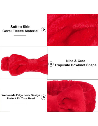 10 Diademas de Maquillaje Rojas Casoty - Suaves y Elásticas