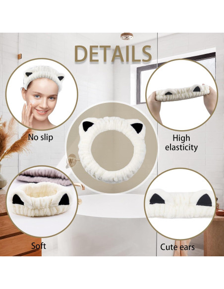 3 Bandas de Maquillaje Spa SHEHARUHI Microfibra Suave