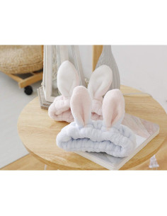 Banda Elástica de Maquillaje con Orejas de Conejo 2Pcs 2