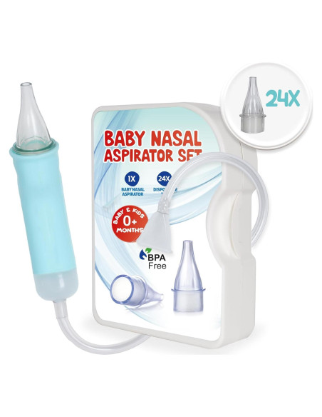 Aspirador Nasal Manual BVE Medikal con 24 Puntas Desechables
