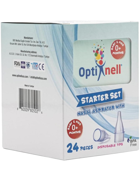 Aspirador Nasal Manual BVE Medikal con 24 Puntas Desechables